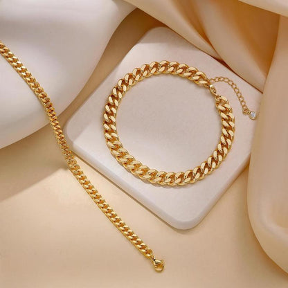 Cuban Link Chain Anklet | Gold