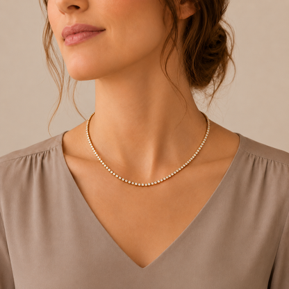 Tennis Necklace | Gold