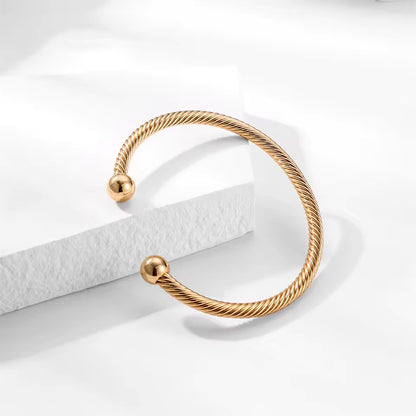 Punk Open Round Beads Bracelet | Gold