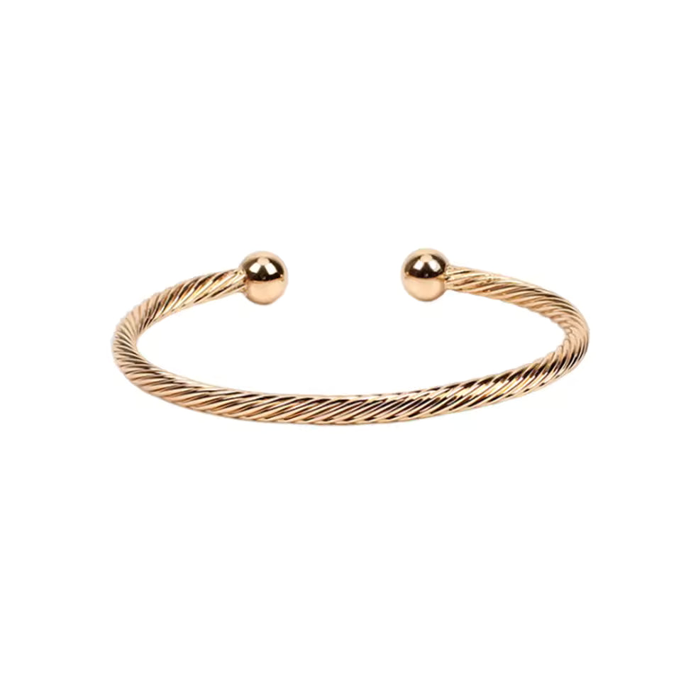 Punk Open Round Beads Bracelet | Gold