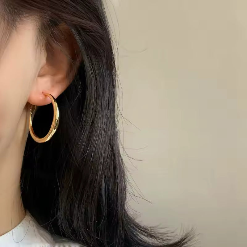 Big Circle Hoop Earrings