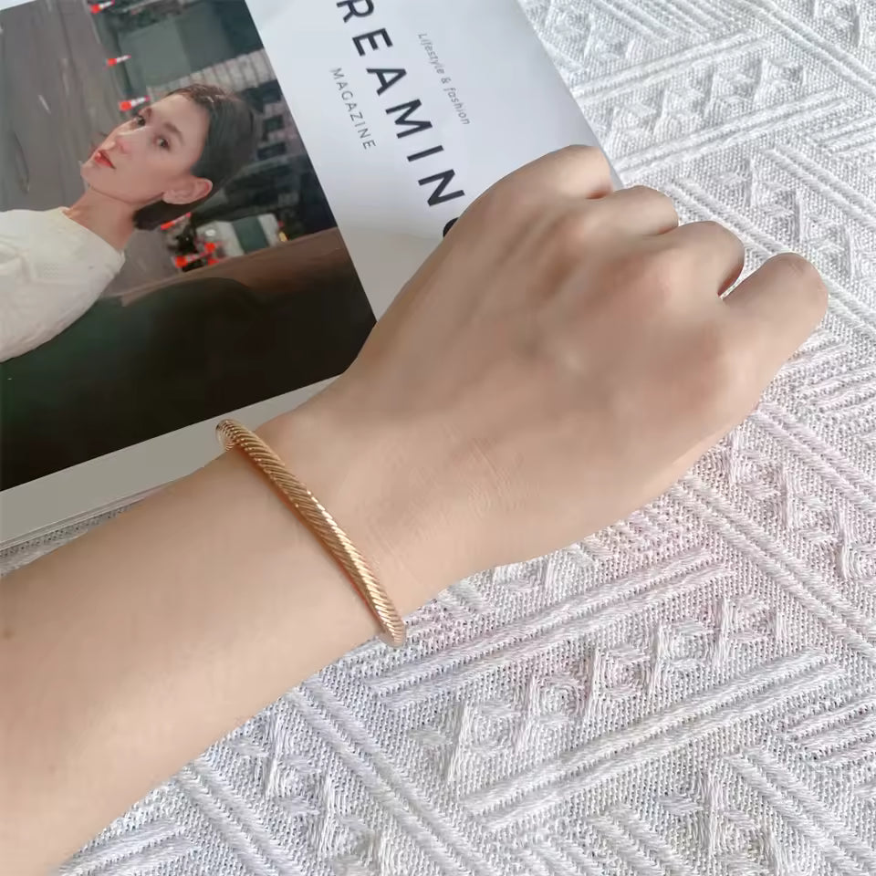 Punk Open Round Beads Bracelet | Gold