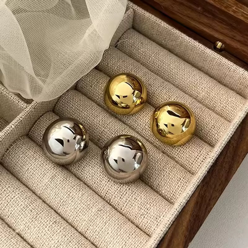 Big Ball Round Stud Earrings