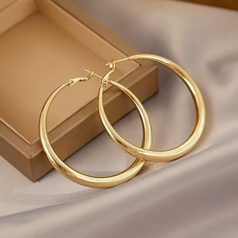 Big Circle Hoop Earrings