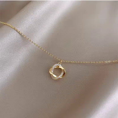 Cross Rotating Pendant Chain 14k Gold Plated Necklace