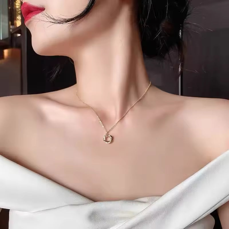 Cross Rotating Pendant Chain 14k Gold Plated Necklace