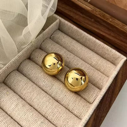 Big Ball Round Stud Earrings