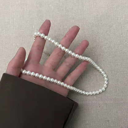 Vintage White Pearl Chain Choker Necklace