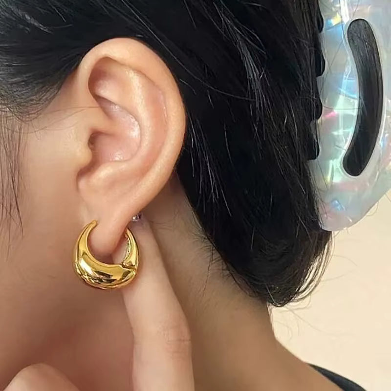 Glossy Chunky Round Circle Earring