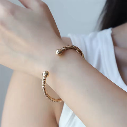 Punk Open Round Beads Bracelet | Gold