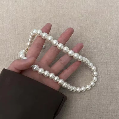 Vintage White Pearl Chain Choker Necklace