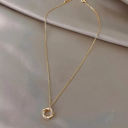 Cross Rotating Pendant Chain 14k Gold Plated Necklace