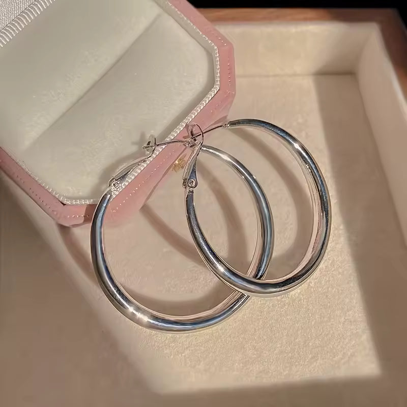 Big Circle Hoop Earrings