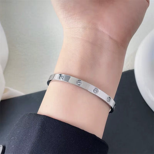 Zircon And Cross Nut Nail Bracelet