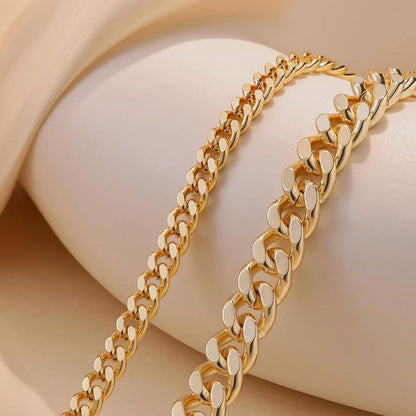 Cuban Link Chain Anklet | Gold