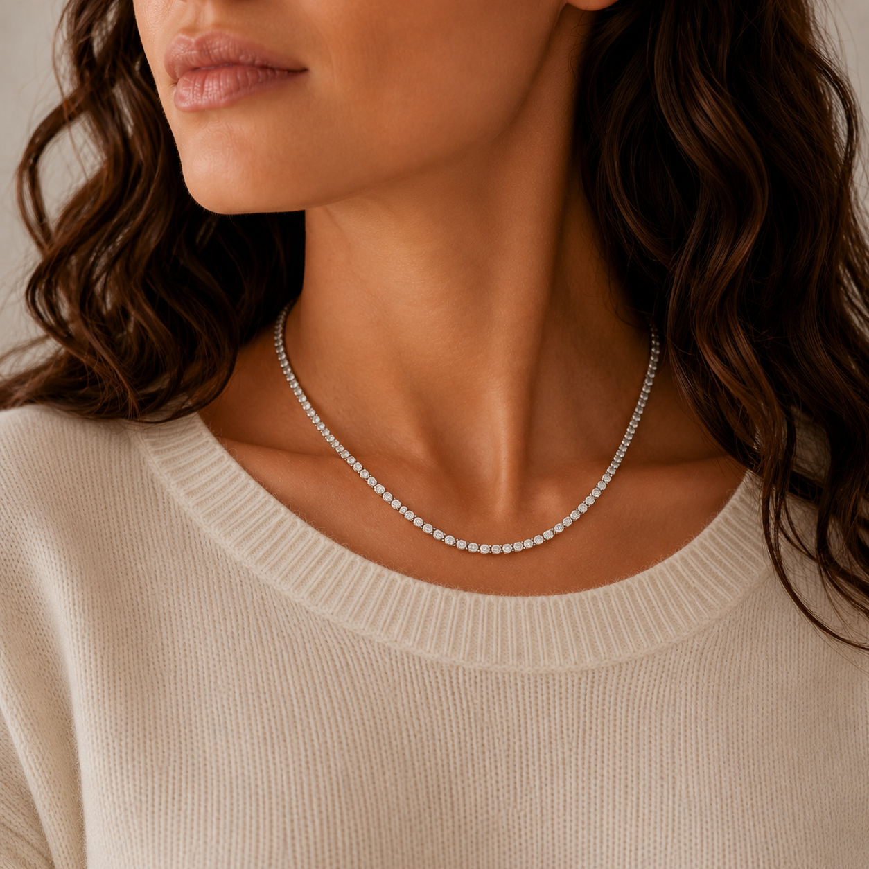 Tennis Necklace | Gold
