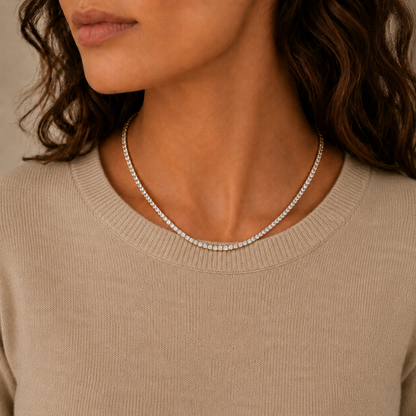 Tennis Necklace | Gold
